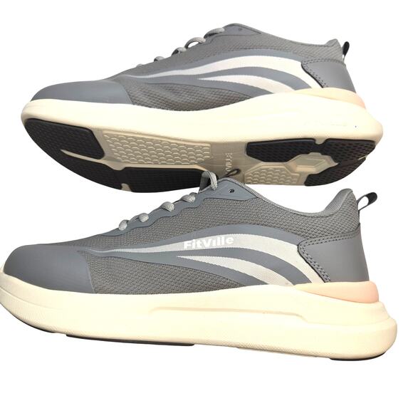 NWOT Fitville 10 Comfort Technology Women's Tennis Shoe Gray Sneaker New No Tag - Picture 1 of 7
